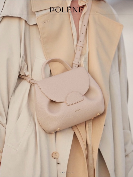 Polene Handbags - Polène Small Top-Handle Bag in Light Beige
